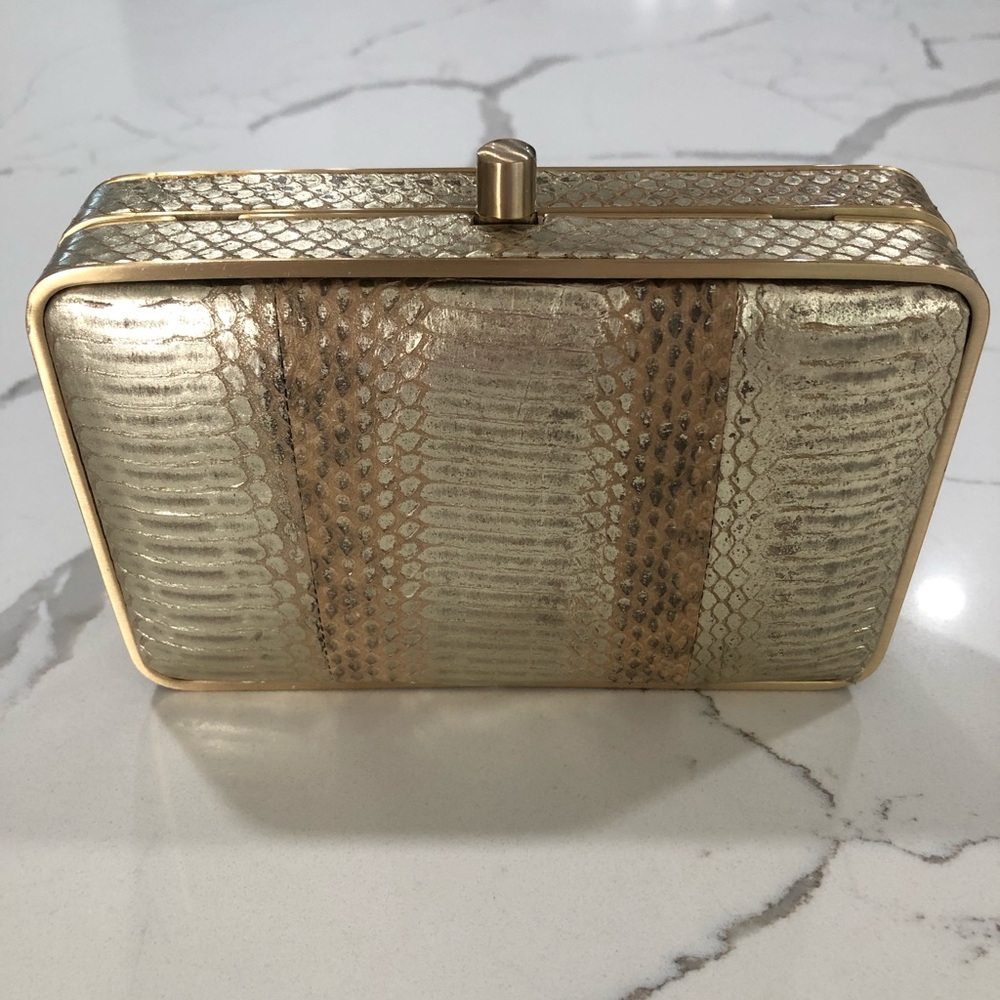 Rebecca Taylor Python Gold Clutch - image 1